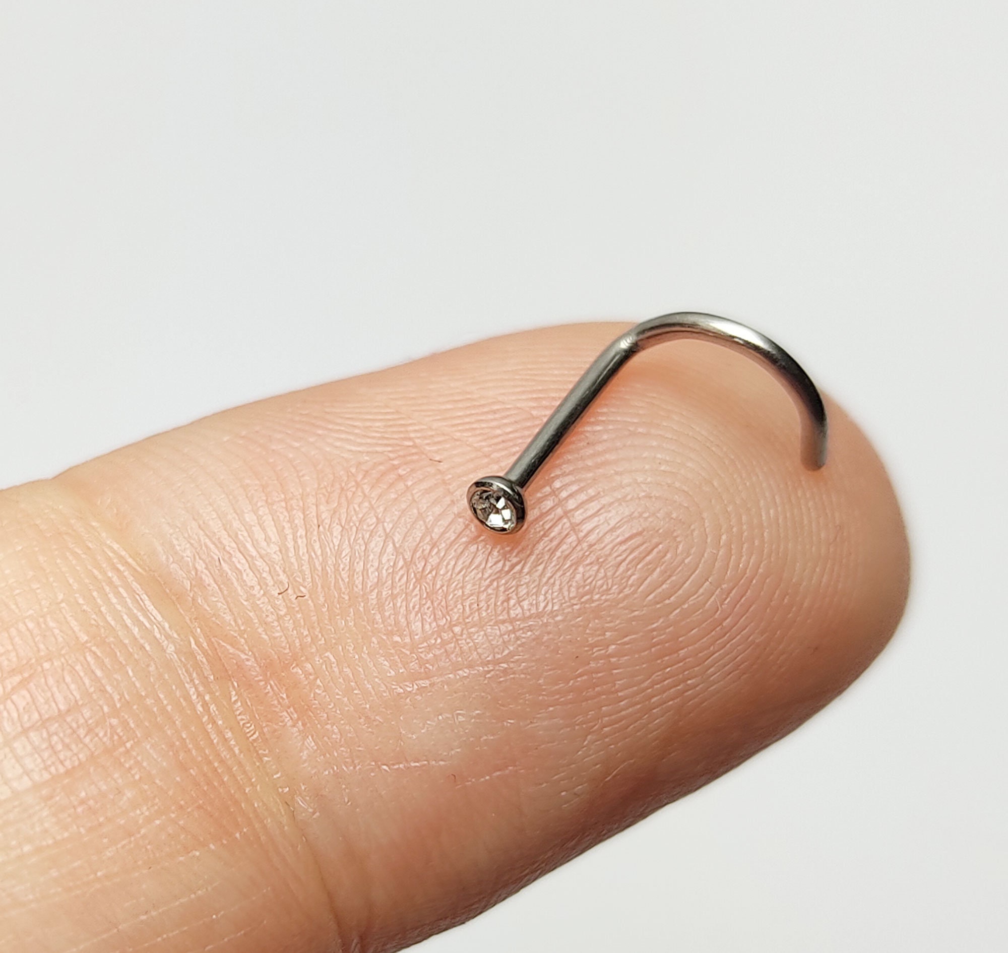 Argento 925 Piercing Orecchino Per Piercing Al Naso - Argento 925 Con Cristallo Boreale 1 5mm Nuovo Con Etichette N 1150043 - Foto 9