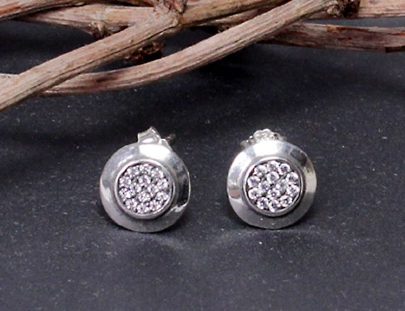 Arete rosa dorada real Sterling plata 925 señora Flor aretes flor