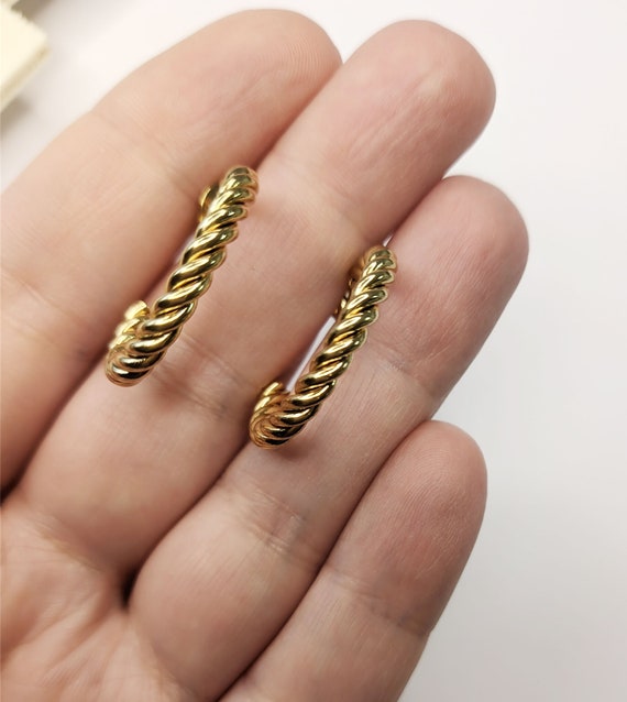 1 Paio Di Eleganti Orecchini A Cerchio Rotondi Con - Foto 2