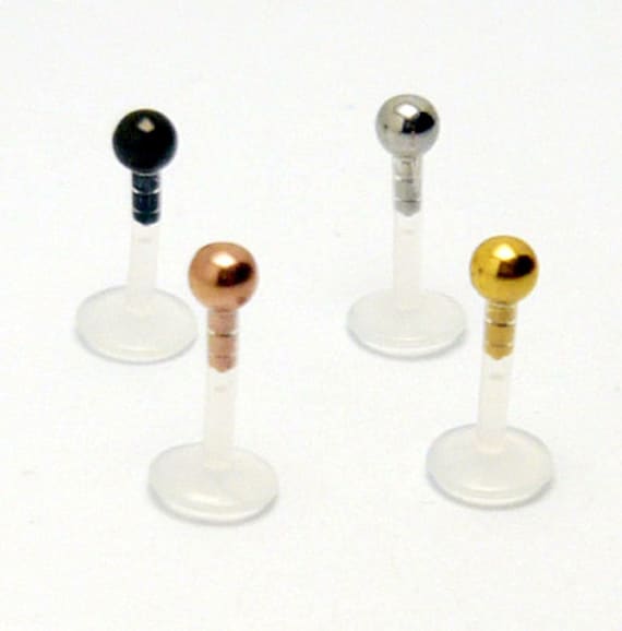 Acrylic Bio Flex Labret with 3mm Steel Ball Acrylic Bio Flex Labret with 3mm Steel Ball