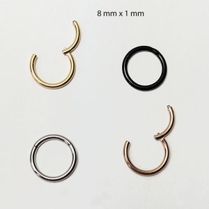 Nasenring Nasenpiercing Septum Ring Segmentring Brust Lippe Ohr Scharnier Clicker Chirurgenstahl Rosegold schwarz silber gold 14g 16g 18g Bild 4