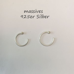1 piece nose piercing ring nose ring solid silver 925 nose helix piercing horseshoe nose hoop silver thin tender inconspicuous large small