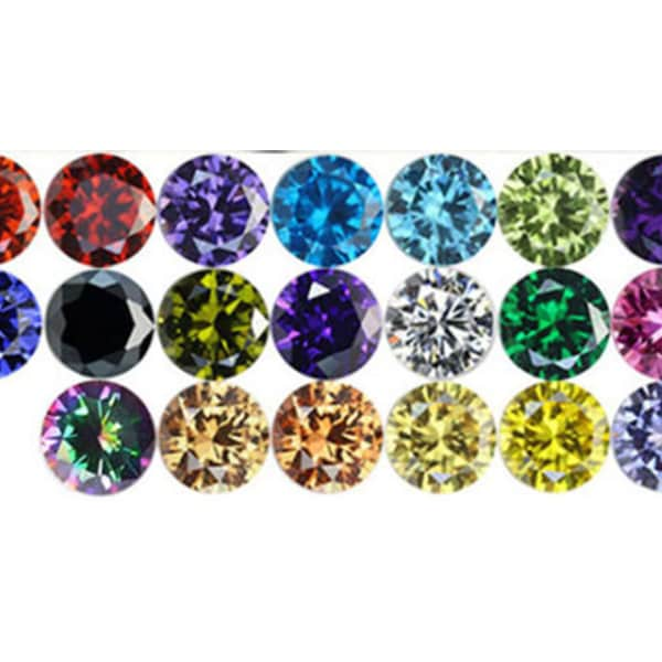 zircone cubique en vrac - pierres CZ colorées à facettes rondes - excellente alternative aux diamants en tanzanite rose de 3 mm, 4 mm, 5 mm, 6 mm, 8 mm