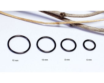 Nose ring nose piercing septum ring nose segment ring chest lip ear hinge clicker surgical steel black thin thick thickness: 1.0-1.6 mm