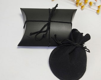 Set Geschenkschachtel Samtsäckchen Minitüten Gästegeschenk Hochzeit schwarz 9 cm x 6,5 cm Verpackung zum selber falten Candy Box Kraftpapier