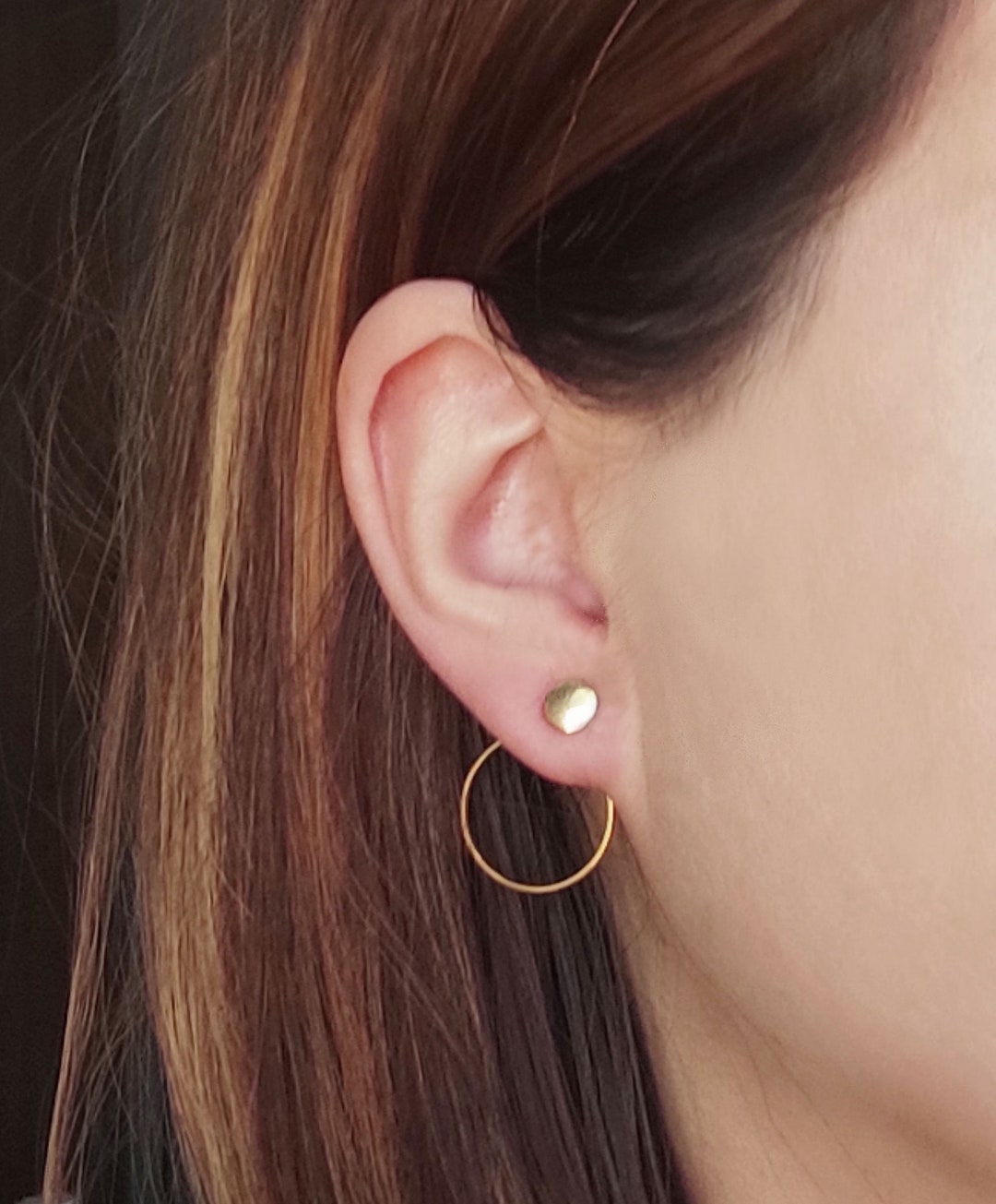 18k Gold Plating Circle Earrings Gold Earrings Circular Etsy UK