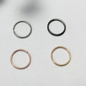 orecchini sottili piercing all'orecchio elica rook piercing rook orecchini a cerchio 6 mm 8 mm 10 mm oro argento oro rosa conchiglia anello cartilagine orecchino trago