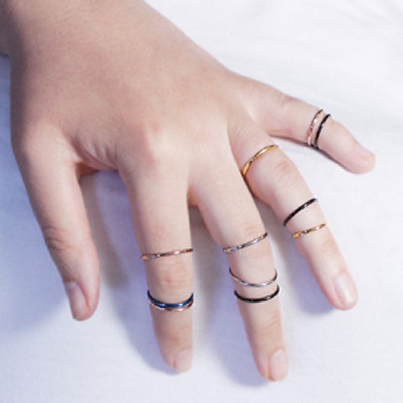 Narrow link ring fingertip finger ring narrow ring thin Etsy