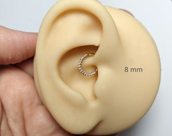 Gioielli Daith In Argento, Piercing Daith, Anello Per Setto Nasale In Argento, Gioielli Per Setto Nasale, Orecchini Tribali Per Setto Nasale, Rook, Naso, Elica, Trago, Opale, 18 G - Italia - Foto 7