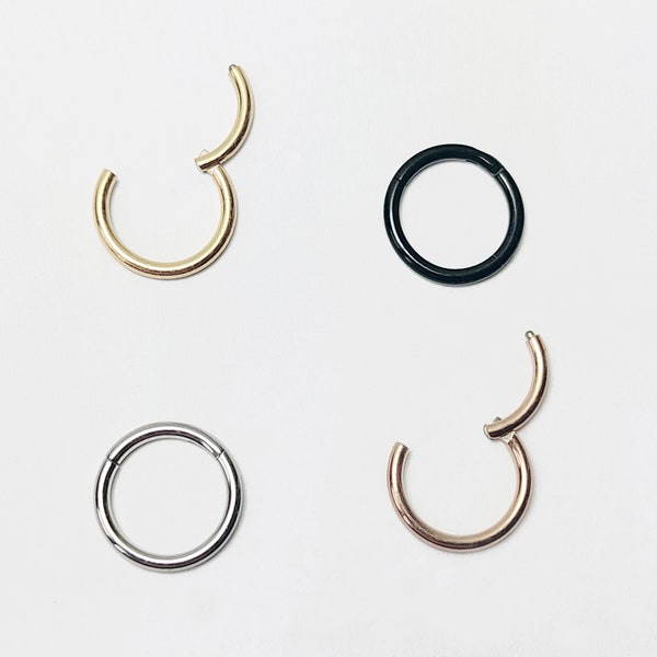 Nose ring nose piercing septum ring segment ring breast lip ear hinge clicker surgical steel rose gold black silver gold 14g 16g 18g