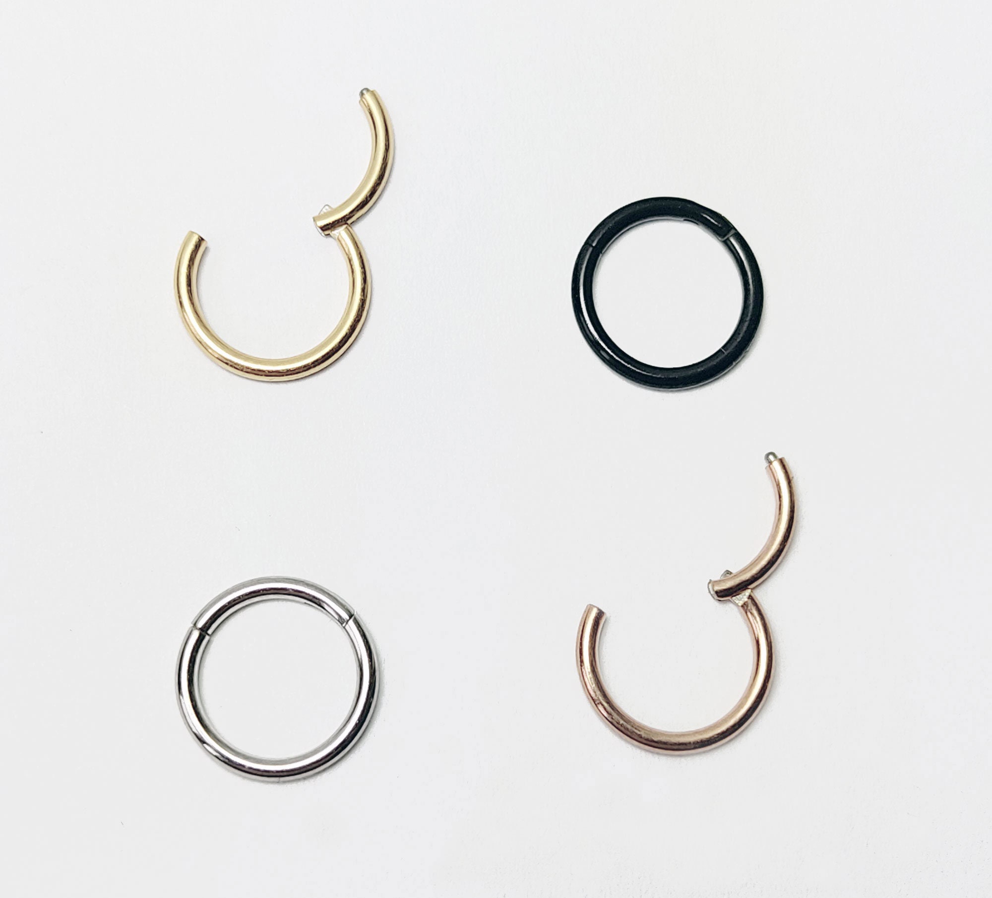 1Pair Surgical Steel Crystal Septum Nose Ring Segment Helix Tragus Ring Hoop ZJP 1Pair Surgical Steel Crystal Septum Nose Ring Segment Helix Tragus Ring Hoop ZJP