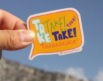 TAKE Sport Climbing SMALL Sticker Vinyl Rock Climber Gifts Handmade Weatherproof