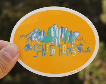 Seneca Rocks West Virginia Climbing Sticker Vinyl Rock Climber Gifts Handmade Weatherproof WV Trad Multi pitch