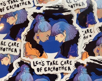 Lets Take Care of Each Other Queer Love Story sticker