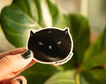 Black Cat Sticker Grumpy Boi