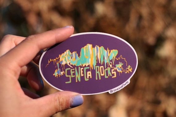 Seneca Rocks West Virginia Climbing Sticker Vinyl Rock Climber Gifts Purple Handmade Weatherproof WV Trad Multi pitch