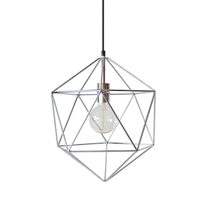 Minimal Pendant Light Modern Chandelier Lighting Polyhedron Industrial Geometric Cage Lamp Edison Bulb Diamond Home Decor