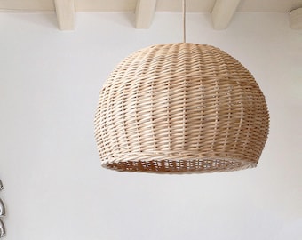 Rattan Basket Light Bamboo Ceiling Lamp Wood Chandelier Wicker Farmhouse Woven Rustic Pendant Lighting Japandi Home Decor