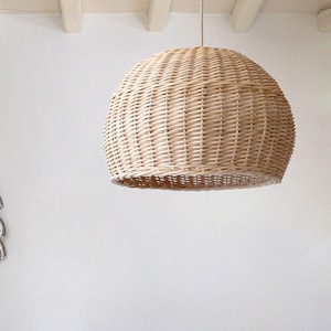 Rattan Basket Light Bamboo Ceiling Lamp Wood Chandelier Wicker Farmhouse Woven Rustic Pendant Lighting Japandi Home Decor