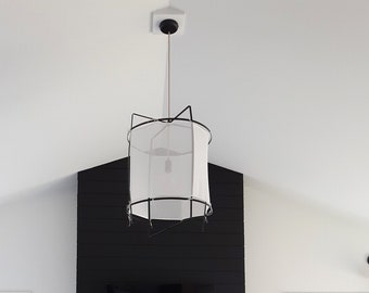 Handmade Jute Linen Chandelier, Boho Rustic Cage Pendant Light