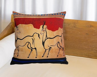 Abstract Decorative Pillow Case Animal Print Cushion Cover Modern Rustic Home Decor ANTELOPE