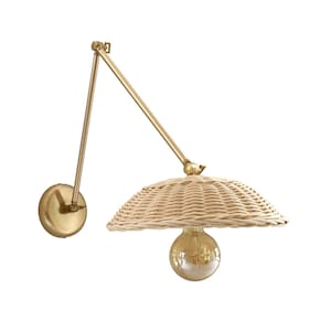 Wicker shade hot sale sconce