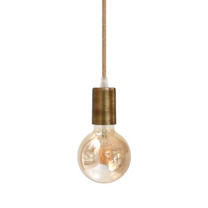 Handmade Metal Pendant Light: Modern Minimalist Bare Bulb Lamp