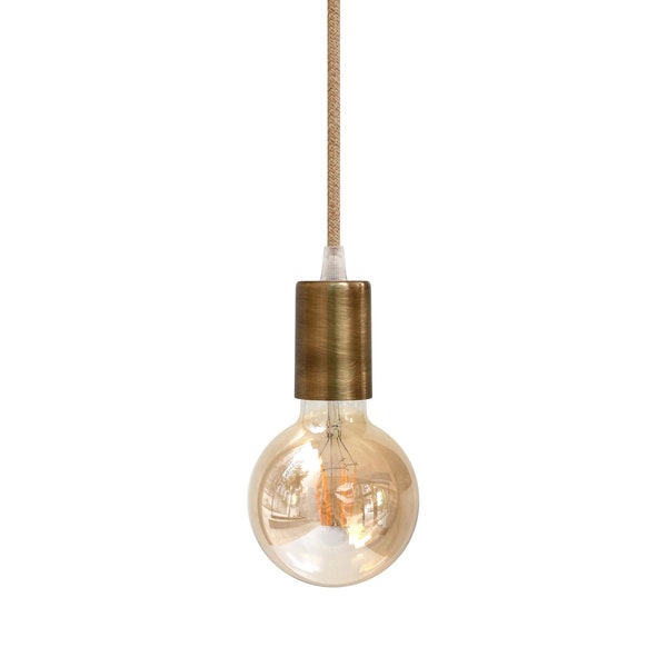Lampe à suspension minimaliste moderne, lustre rustique, éclairage industriel vintage, lampe suspendue à ampoule nue, décoration d'intérieur bohème