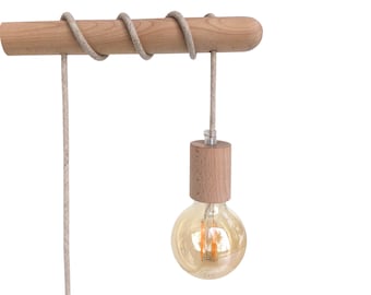 Applique murale en bois lumière lampe suspendue minimale en bois pendentif géométrique éclairage décor à la maison moderne