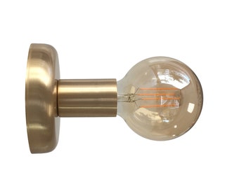 Minimal Brass Sconce Light Modern Flush Moun Ceiling Lightingt Mid Century Wall Lamp Gold Home Decor