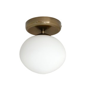 Minimal Flush Mount Glass Globe Ceiling Light Minimalist Sconce Opal Globe Wall Lamp (ANNIE)
