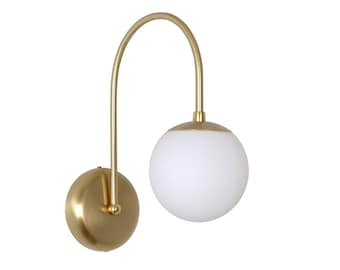 Minimal Glass Globe Sconce Modern Wall Lamp Arm Light