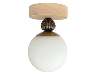 Minimal Globe Sconce Light Glass Globe Sconce Mid Century Modern Wall Lamp