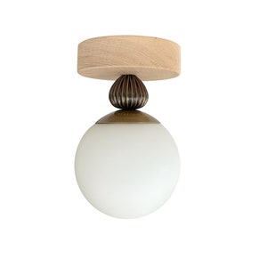 Minimal Globe Sconce Light Glass Globe Sconce Mid Century Modern Wall Lamp