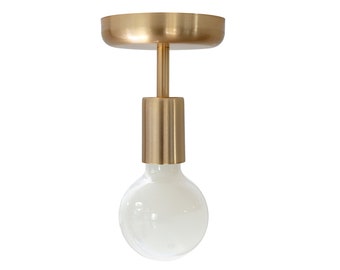 Messing Minimal Deckenleuchte Unterputz Foyer Lampe Messing Mid Century Modern Beleuchtung