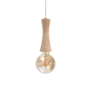 Wood Minimal Pendant Light Modern Chandelier Wood Turning Light Natural Home Decor