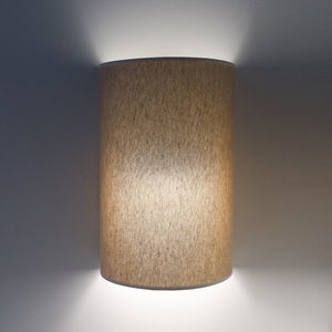 Applique en tissu, tube en lin, lampe murale, éclairage moderne minimal, décoration d&#39;intérieur rustique