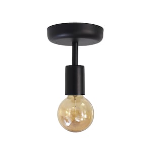 Minimal Flush Mount Light Modern Ceiling Lighting Fixture Wall Sconce Foyer Light Black Lamp Edison Mid Century Minimal Home Decor