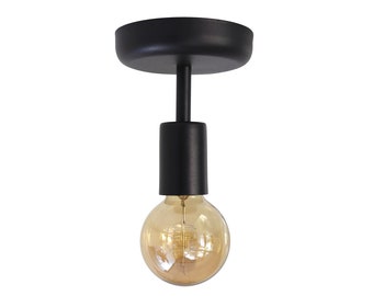 Minimalist Black Flush Mount Light: Mid Century Modern Ceiling Fixture