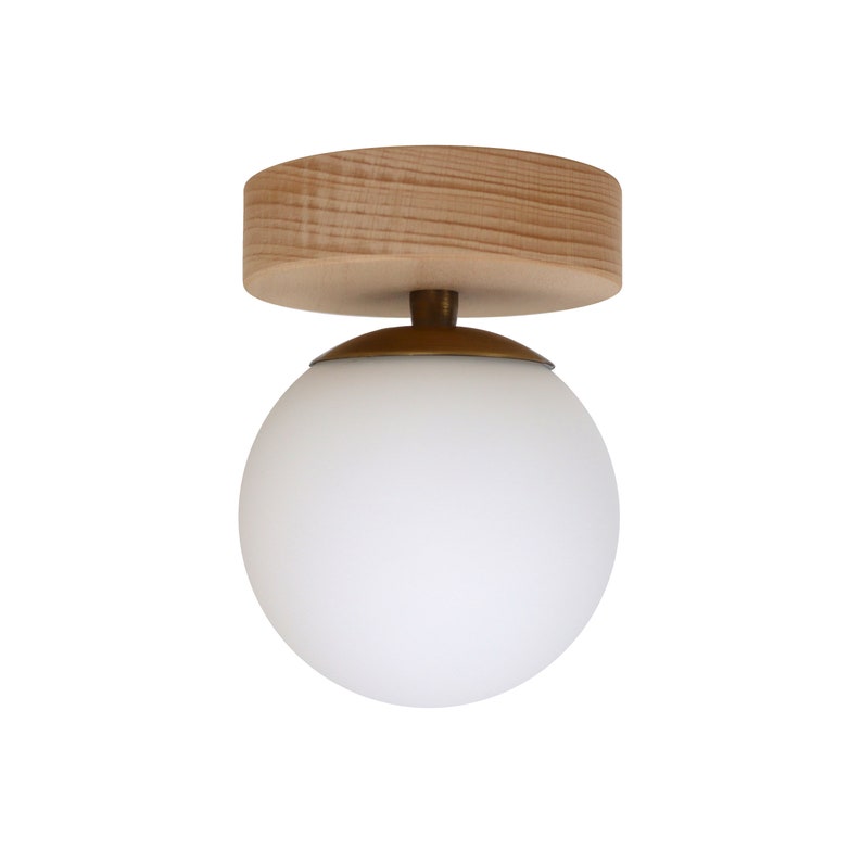 Minimal Globe Sconce Brass Wall Lamp Glass Light Boho Vanity Lighting image 4
