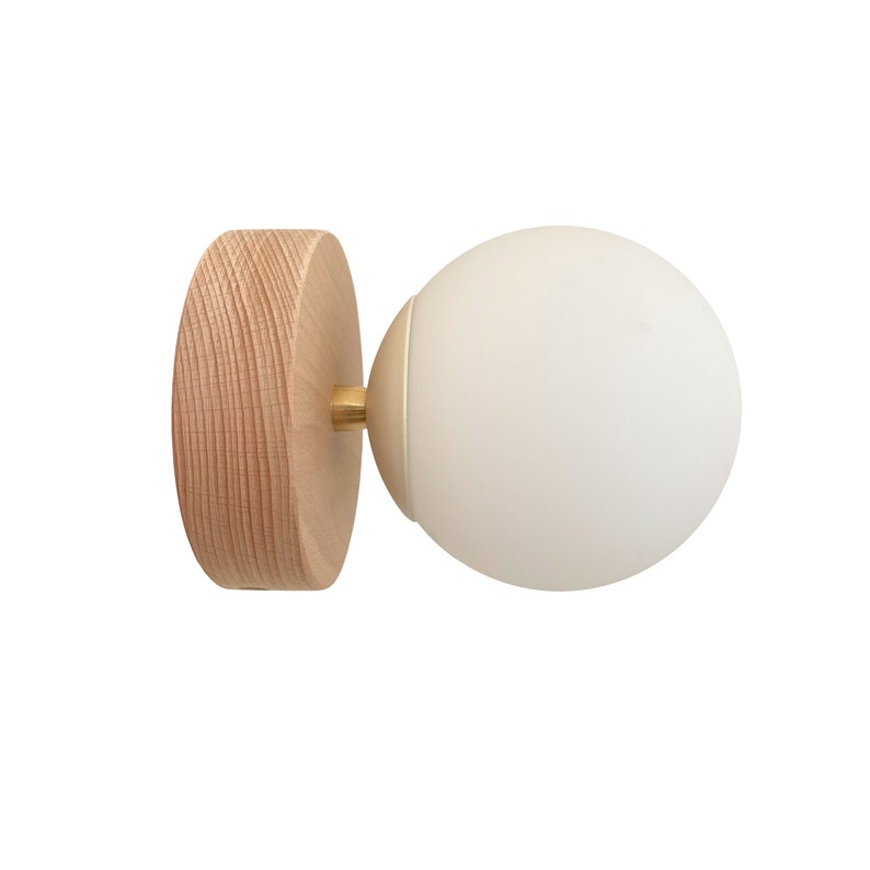Minimal Globe Sconce Brass Wall Lamp Glass Light Boho Vanity Lighting image 10