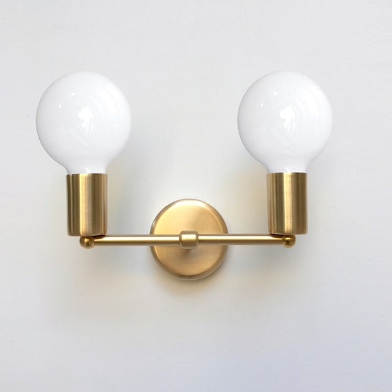 Tzina Minimale Wandleuchte Licht Doppel Wandlampe Messing Mid Century  Modern Beleuchtung Wohnkultur