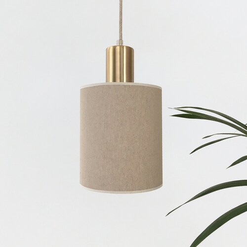 Linen Pendant Light Minimal Lamp Fabric 