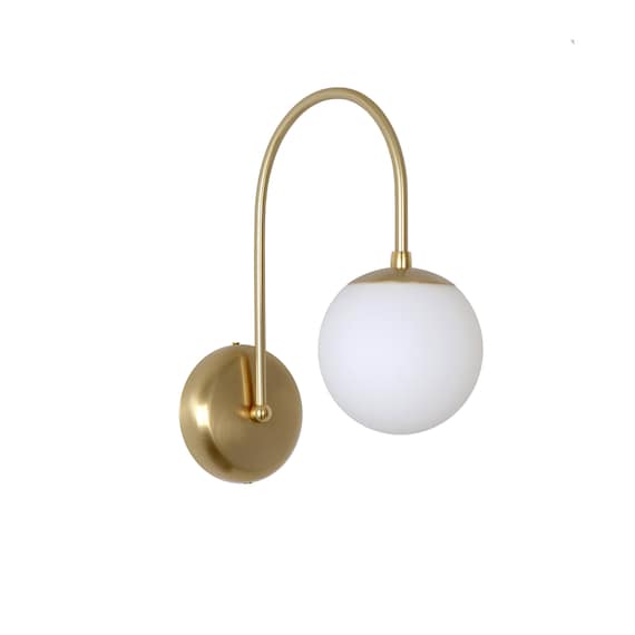 Minimal Glass Globe Sconce Modern Wall Lamp Arm Light Etsy Australia