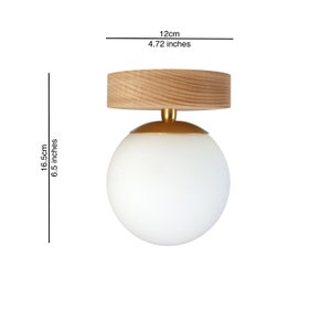 Minimal Globe Sconce Brass Wall Lamp Glass Light Boho Vanity Lighting image 8