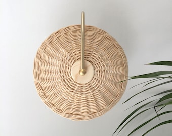 Rattan Sconce Light Minimal Wall Sconce Bamboo Woven Lamp [ARIANA]