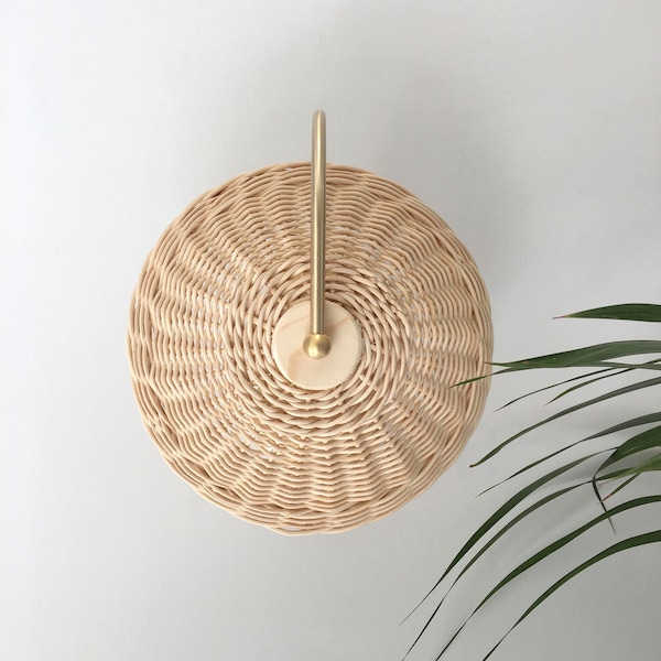 Rattan Sconce Light Minimal Wall Sconce Bamboo Woven Lamp [ARIANA]