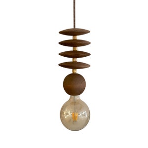 Holzperlen Kronleuchter Pendelleuchte Minimal Holz Keramik Hängelampe Moderne Rustikale Wohnkultur