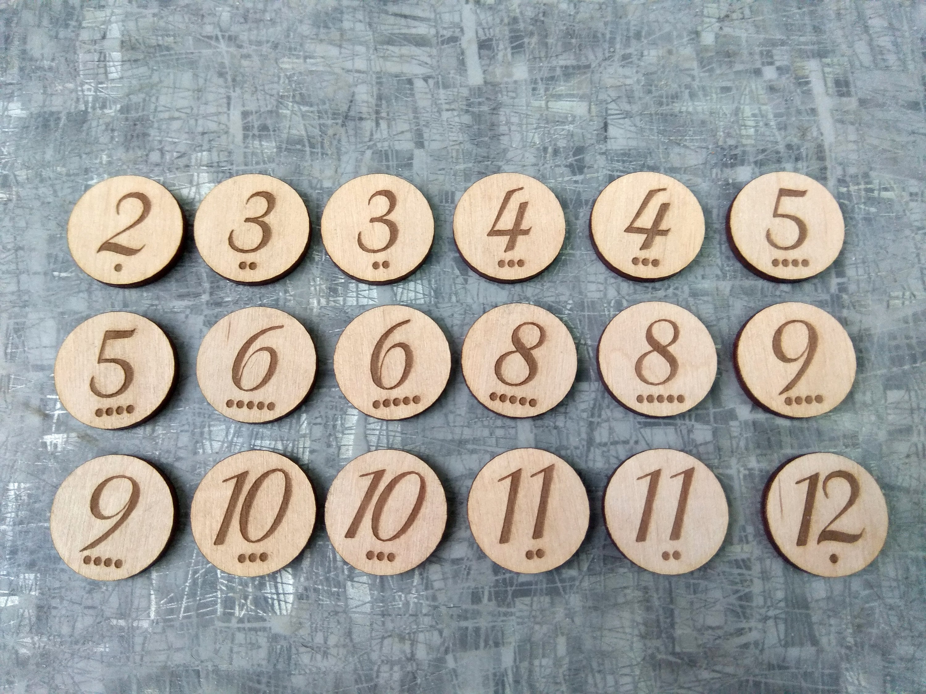 Number Tokens Catan numbers numbers Settlers of Catan Etsy