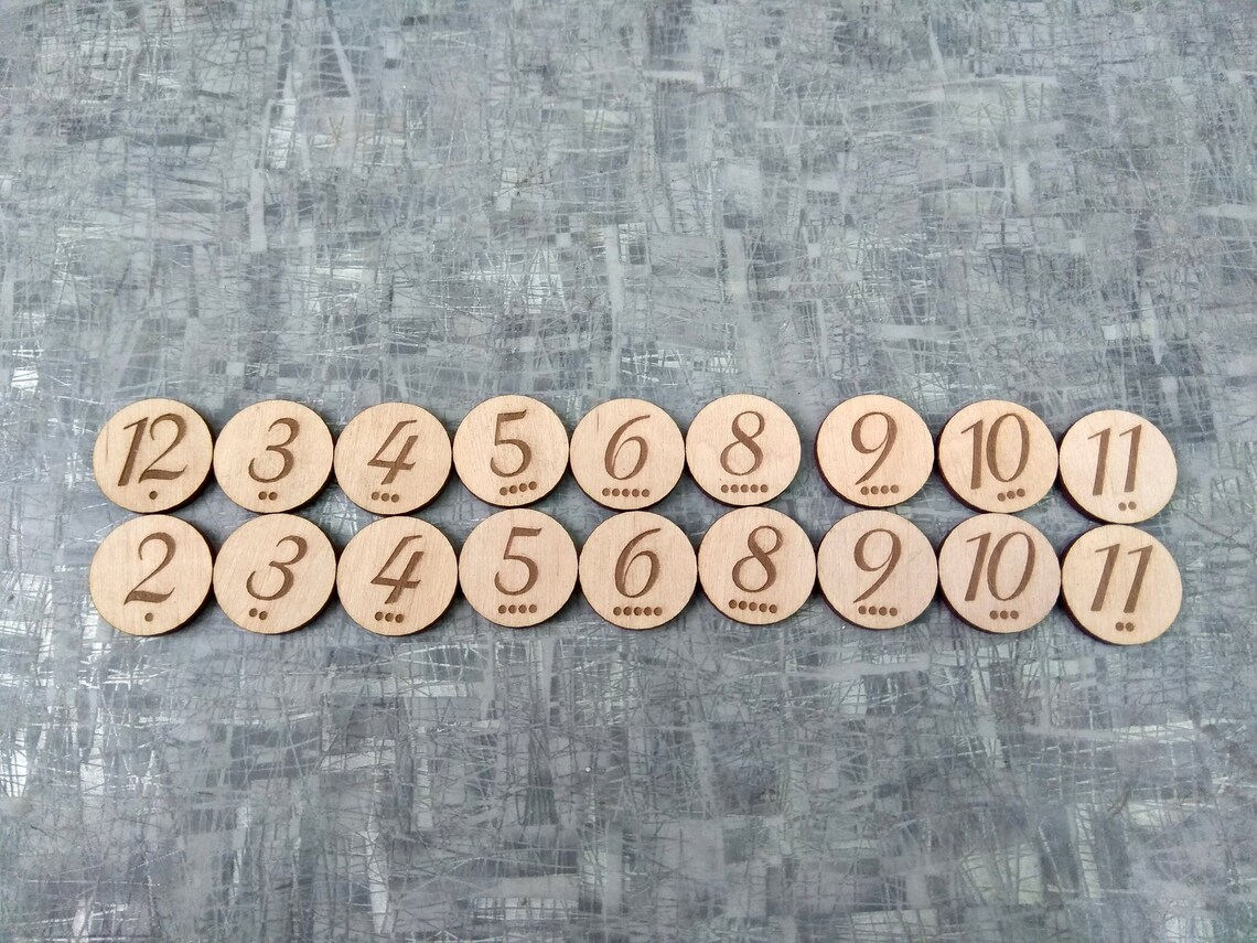 Number Tokens Catan numbers numbers Settlers of Catan Etsy